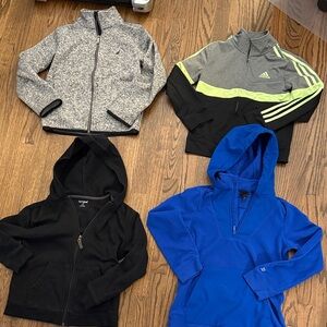Lot of 4 boys size 8 jackets - Adidas, Nautica, Cat and Jack, All in Motion